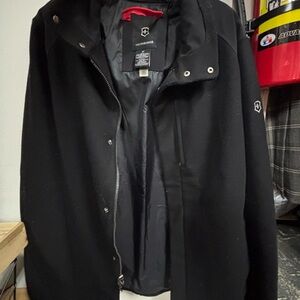Victorinox Men's Wool Blend Black Jacket